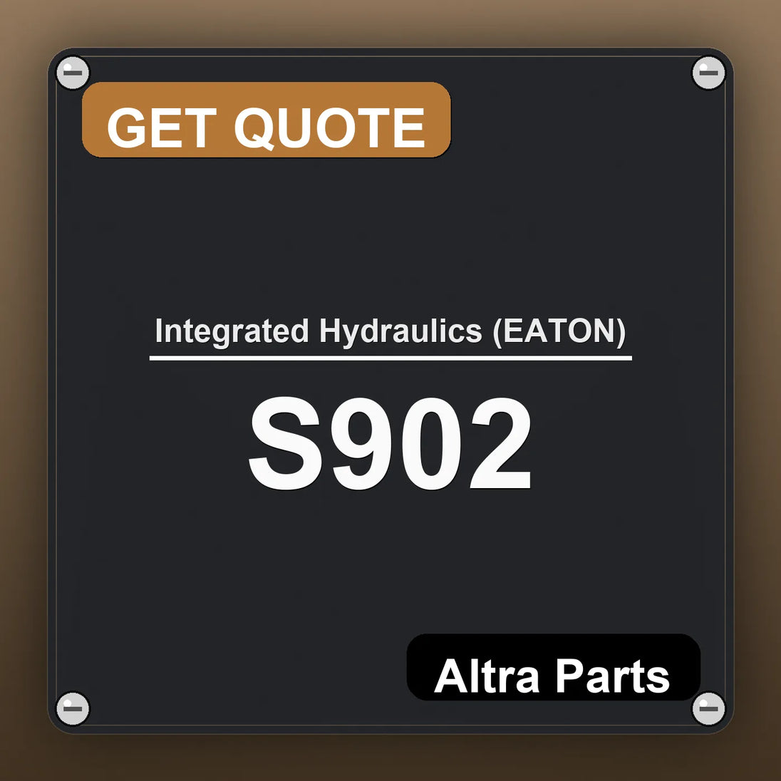 Integrated Hydraulics (EATON) S902 industrial nameplate style image – Altra Parts. GET QUOTE.