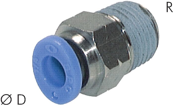 SANG-A Straight push in fitting NPT 1/8"-1/4" (6