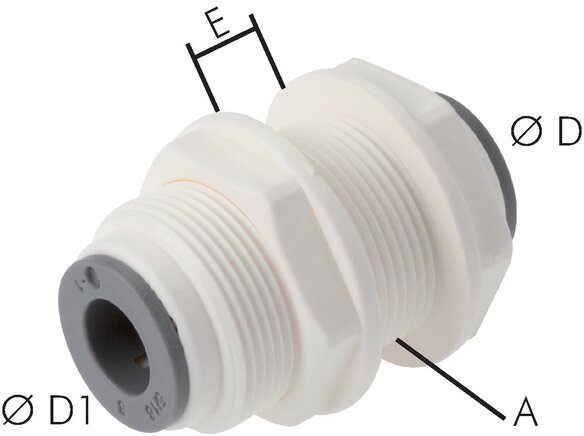 SANG-A Bulkhead push in fittings 3/8" (9