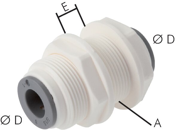 SANG-A Bulkhead push in fittings 8mm, IQS-LE Industrial component