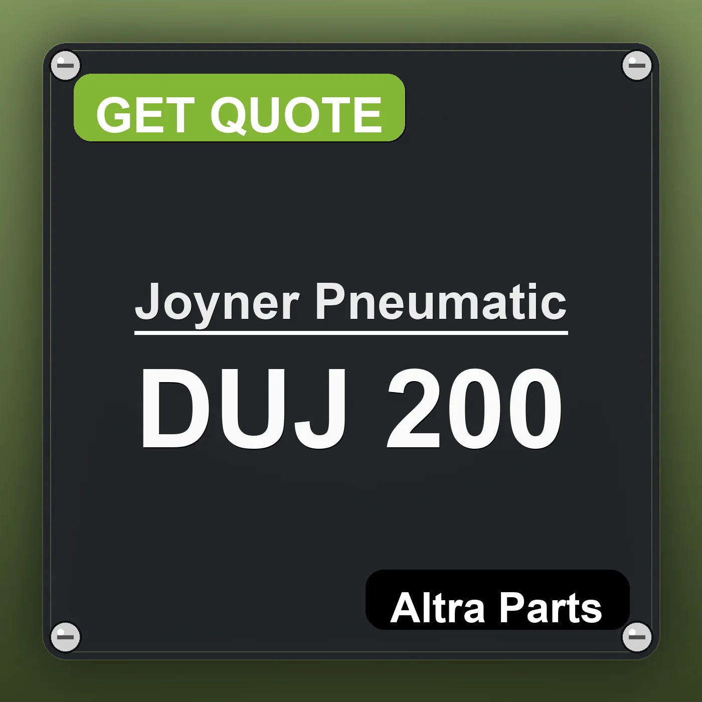 Joyner Pneumatic DUJ 200 industrial nameplate style image – Altra Parts. GET QUOTE.