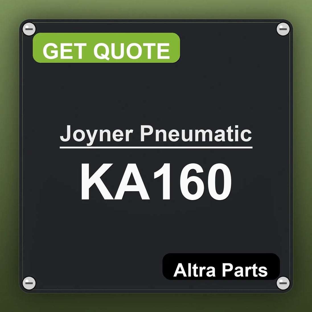 Joyner Pneumatic KA160 industrial nameplate style image – Altra Parts. GET QUOTE.