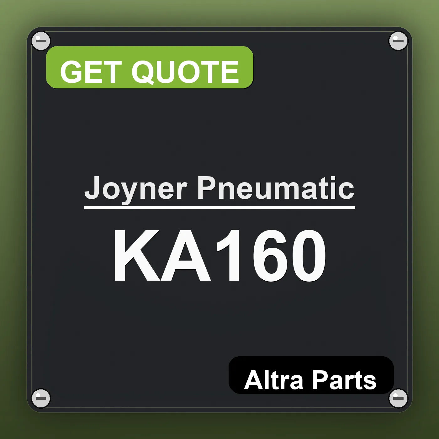 Joyner Pneumatic KA160 industrial nameplate style image – Altra Parts. GET QUOTE.
