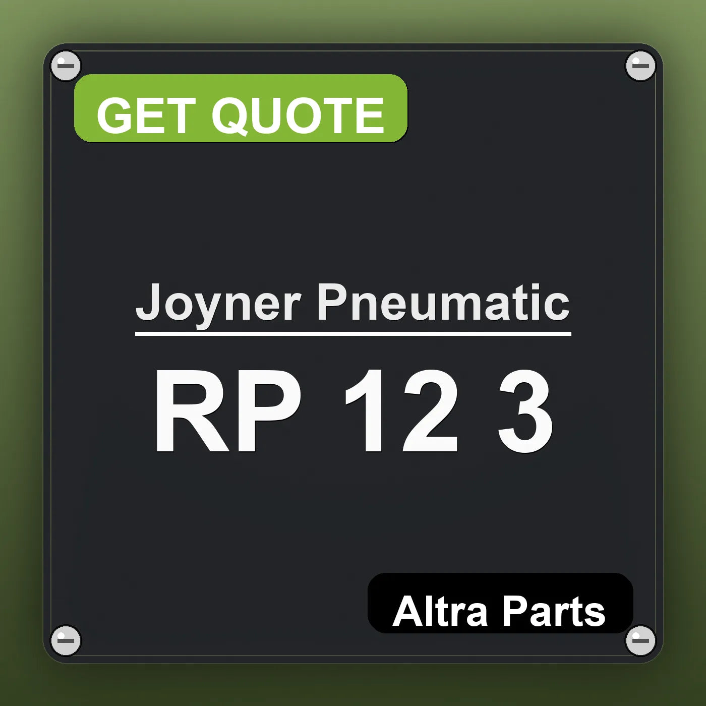 Joyner Pneumatic RP 12 3 industrial nameplate style image – Altra Parts. GET QUOTE.