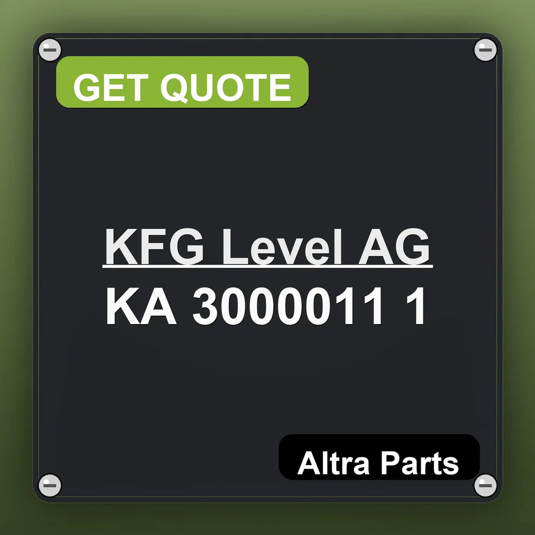 KFG Level AG KA 3000011 1 industrial nameplate style image – Altra Parts. GET QUOTE.