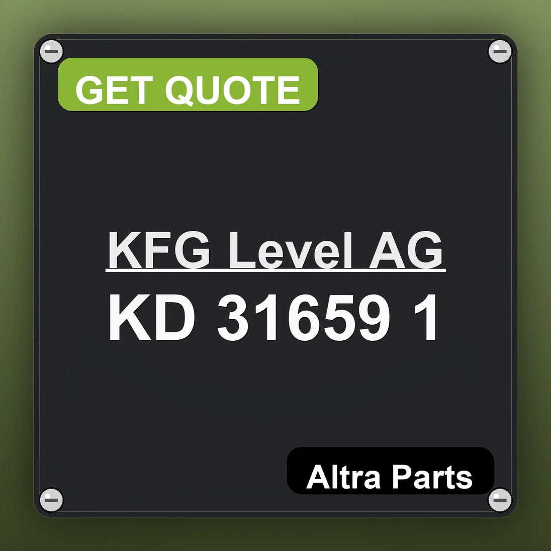 KFG Level AG KD 31659 1 industrial nameplate style image – Altra Parts. GET QUOTE.