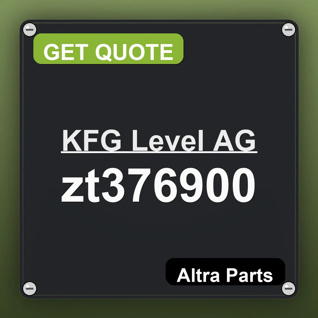 KFG Level AG zt376900 industrial nameplate style image – Altra Parts. GET QUOTE.