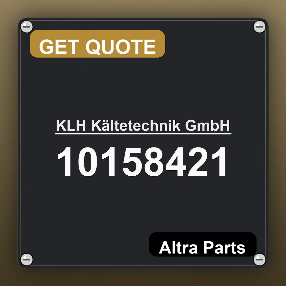 KLH Kältetechnik GmbH 10158421 industrial nameplate style image – Altra Parts. GET QUOTE.
