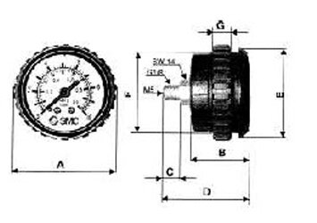 SMC KP8-16-40 Panel-Manometer