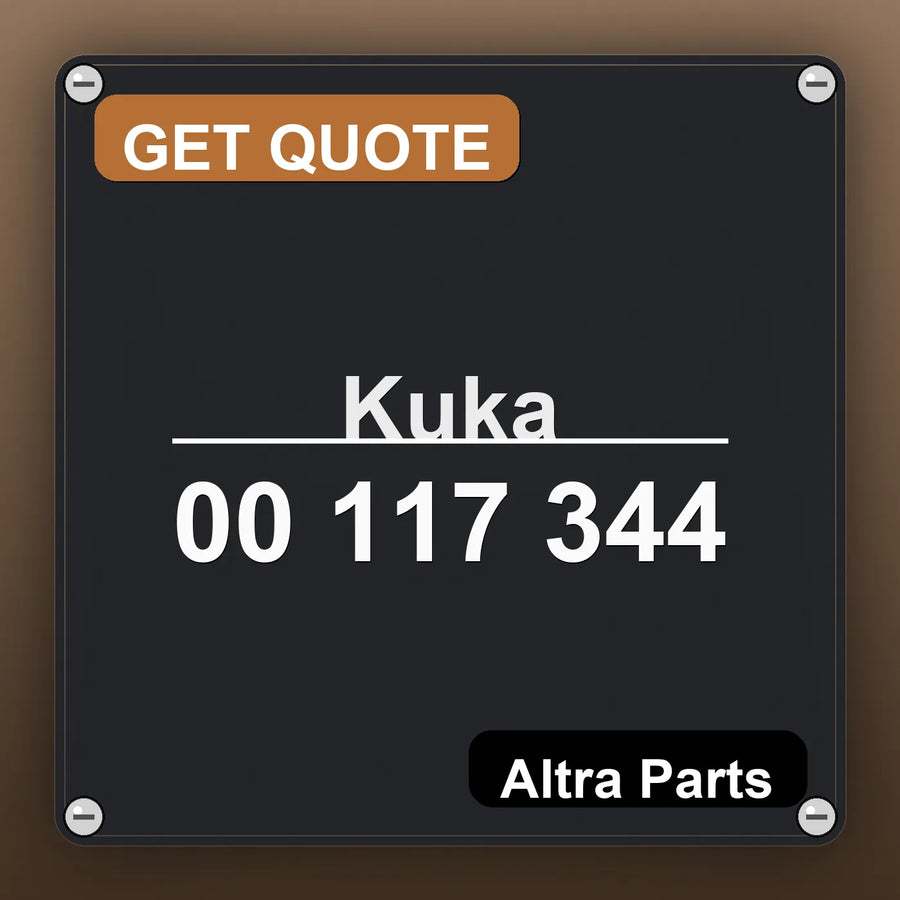 Kuka 00 117 344 industrial nameplate style image – Altra Parts. GET QUOTE.