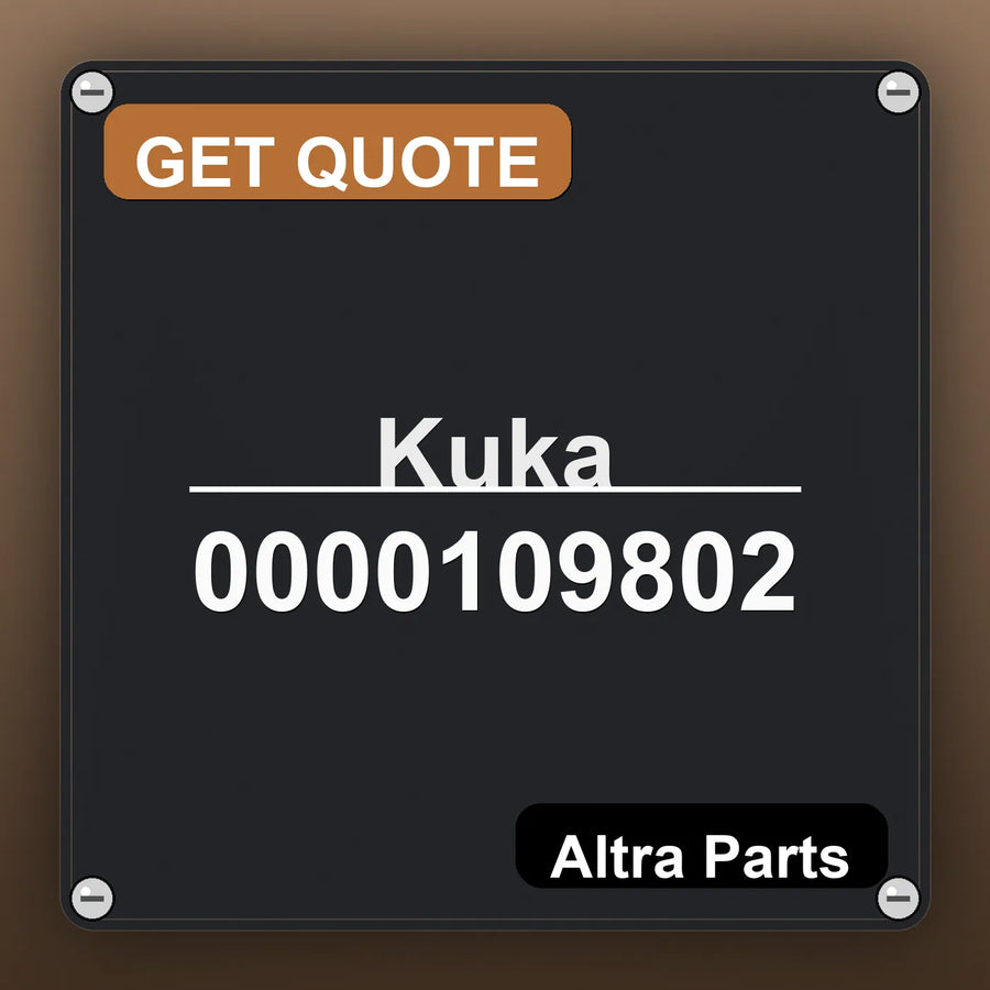 Kuka 0000109802 industrial nameplate style image – Altra Parts. GET QUOTE.
