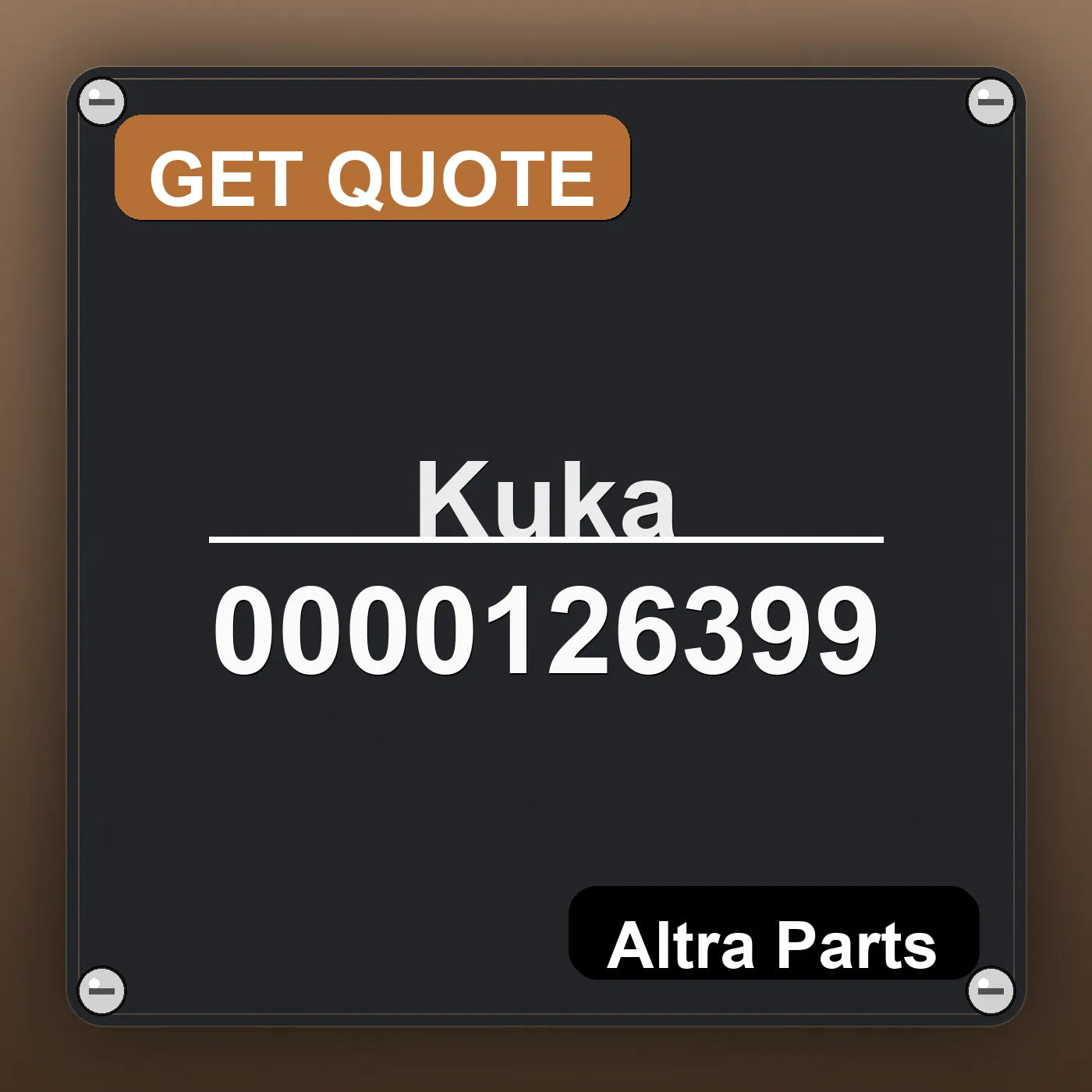 Kuka 0000126399 industrial nameplate style image – Altra Parts. GET QUOTE.