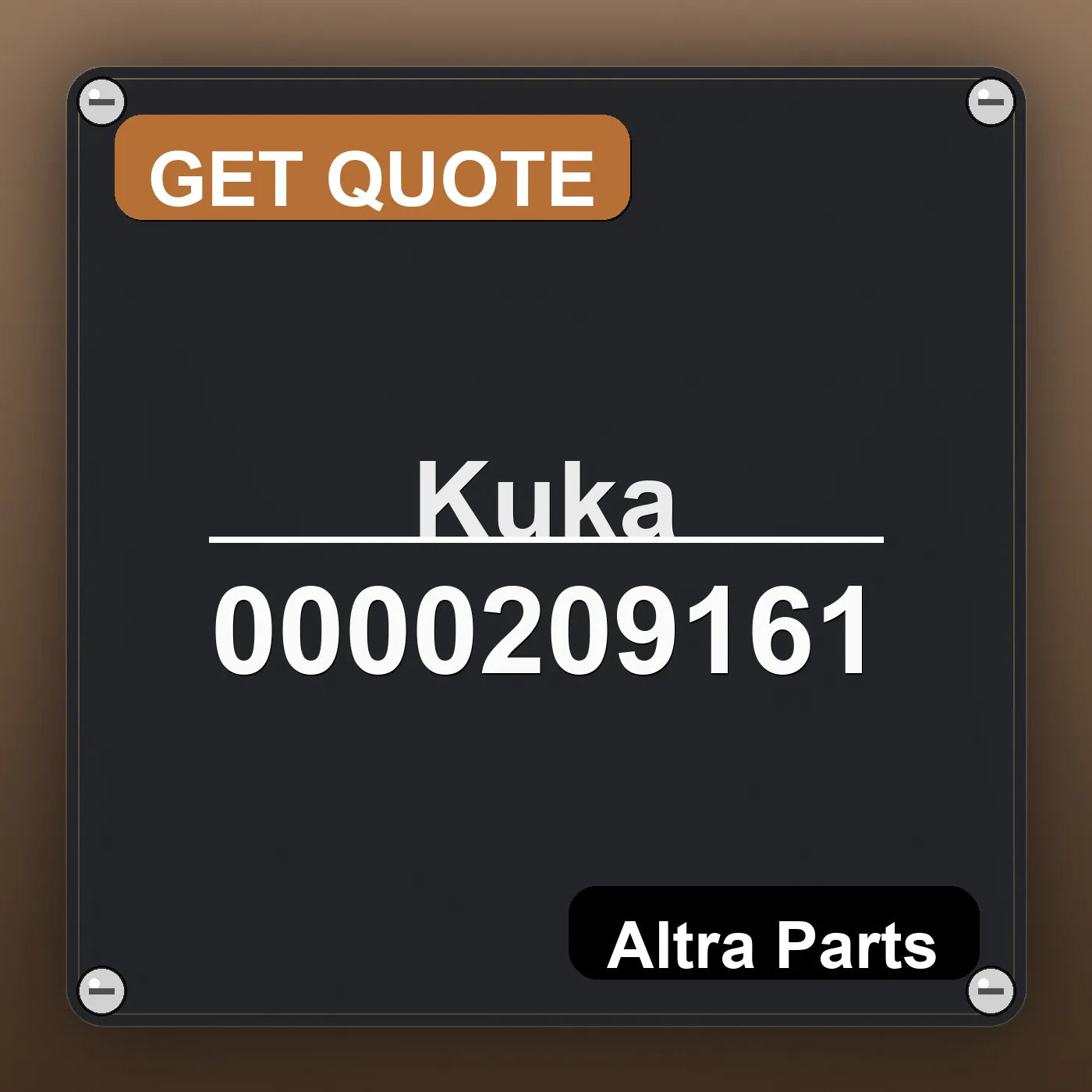 Kuka 0000209161 industrial nameplate style image – Altra Parts. GET QUOTE.