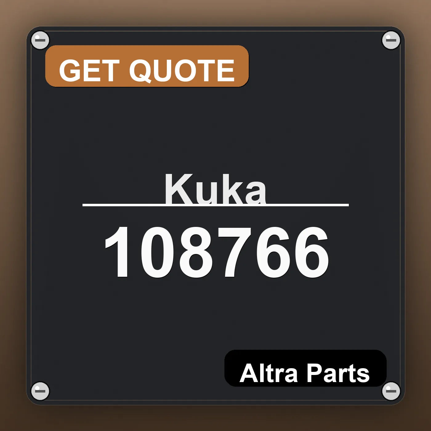Kuka 108766 industrial nameplate style image – Altra Parts. GET QUOTE.