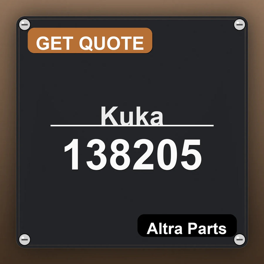 Kuka 138205 industrial nameplate style image – Altra Parts. GET QUOTE.