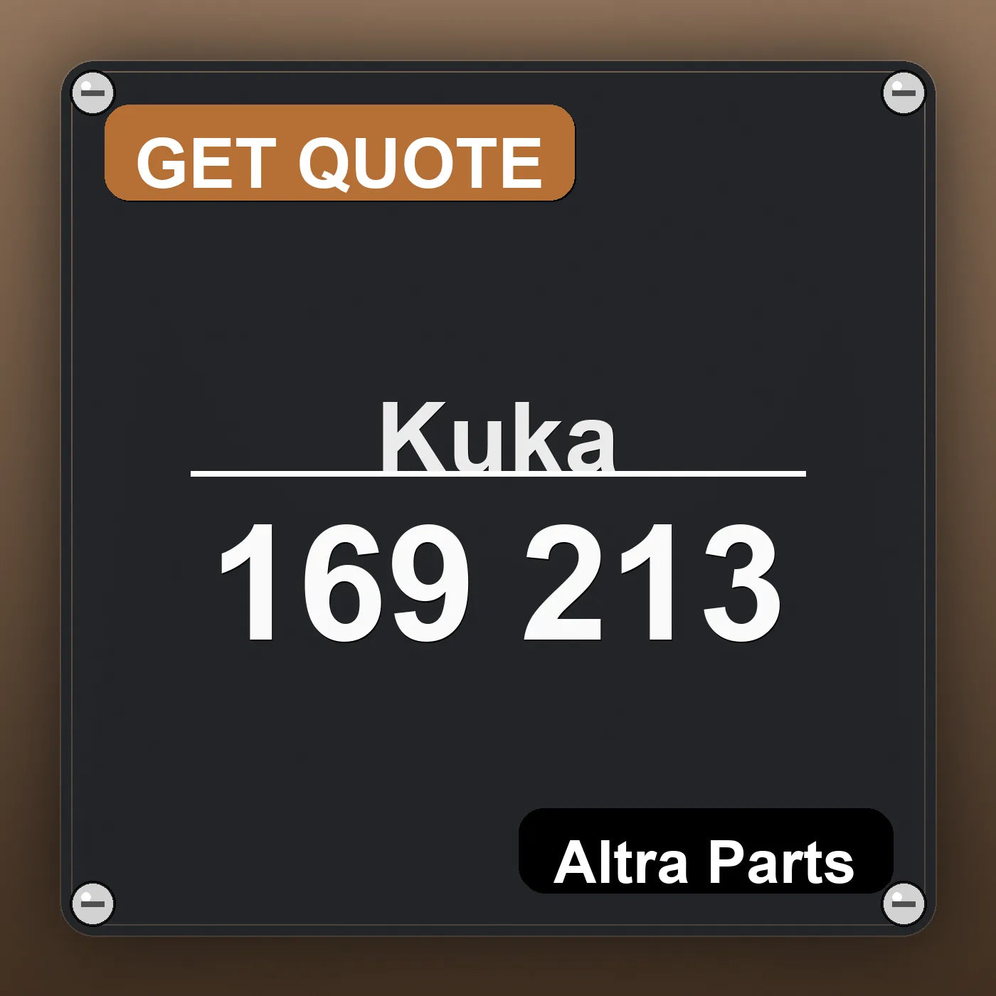 Kuka 169 213 industrial nameplate style image – Altra Parts. GET QUOTE.