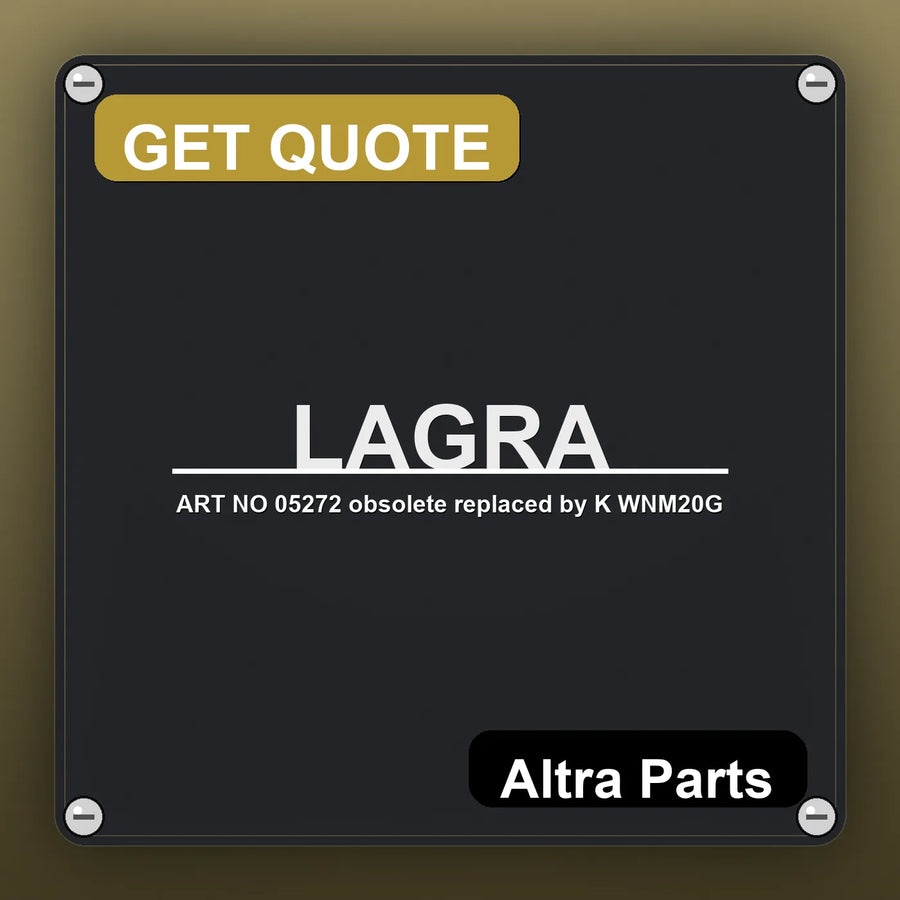 LAGRA ART NO 05272 obsolete replaced by K WNM20G industrial nameplate style image – Altra Parts. GET QUOTE.