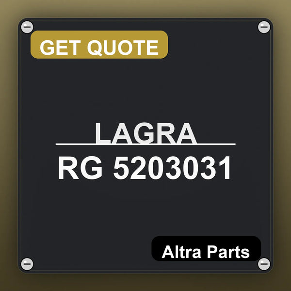 LAGRA RG 5203031 industrial nameplate style image – Altra Parts. GET QUOTE.