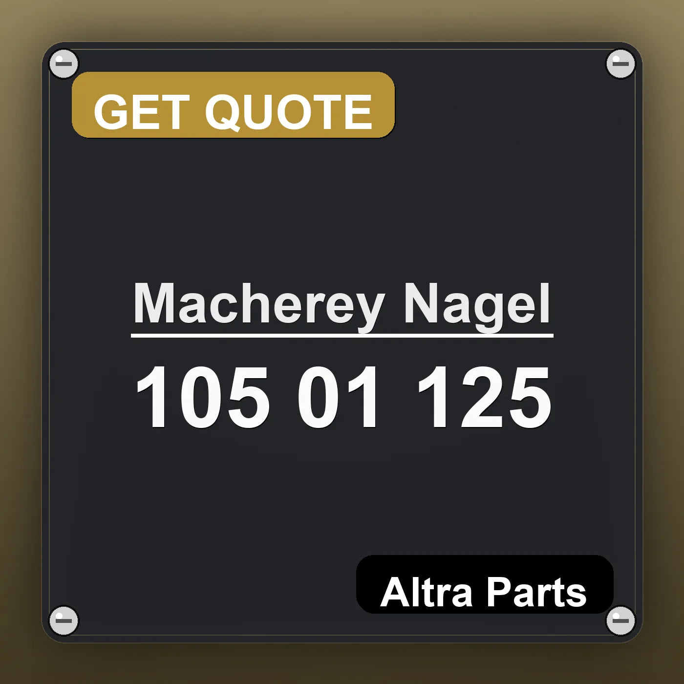 Macherey Nagel 105 01 125 industrial nameplate style image – Altra Parts. GET QUOTE.