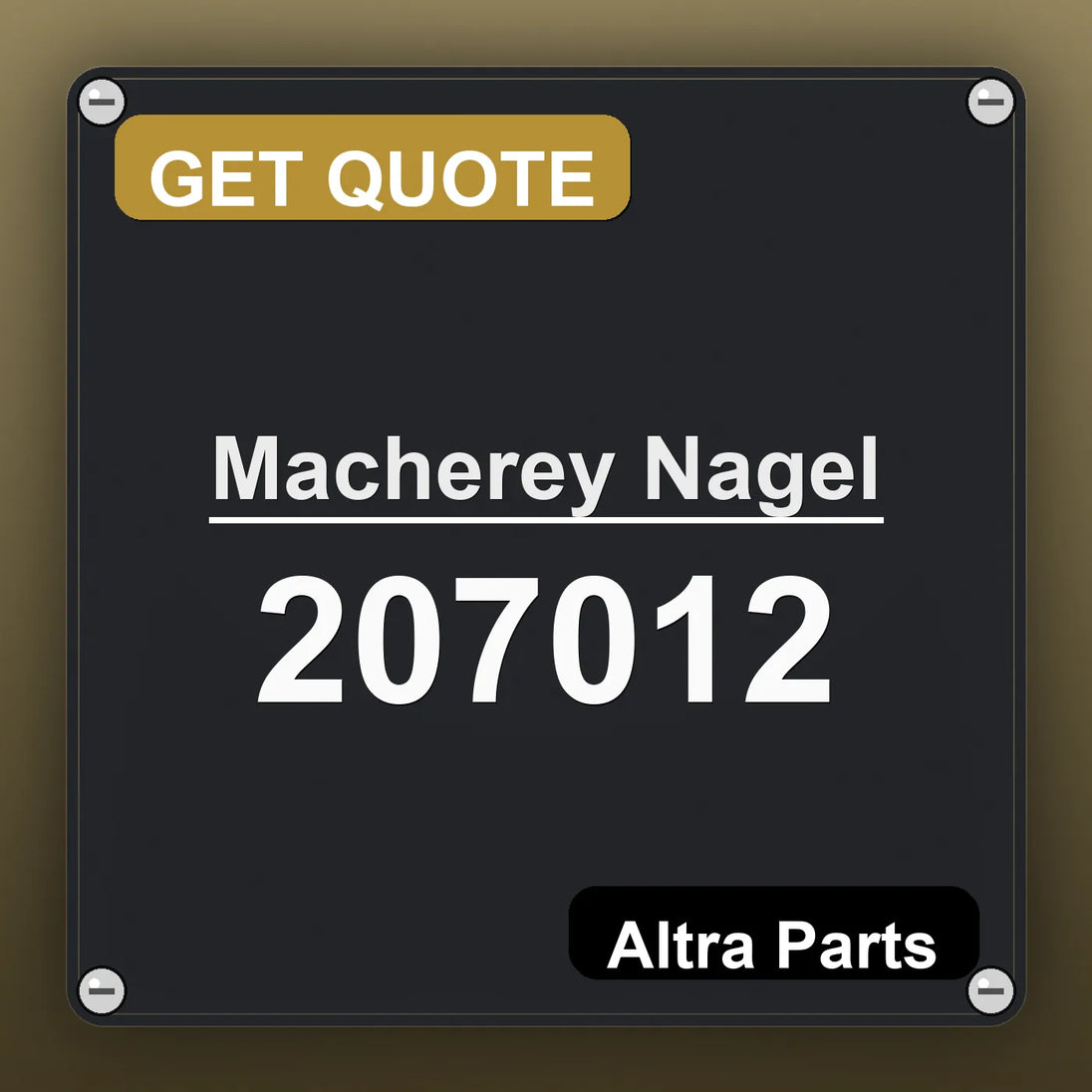 Macherey Nagel 207012 industrial nameplate style image – Altra Parts. GET QUOTE.