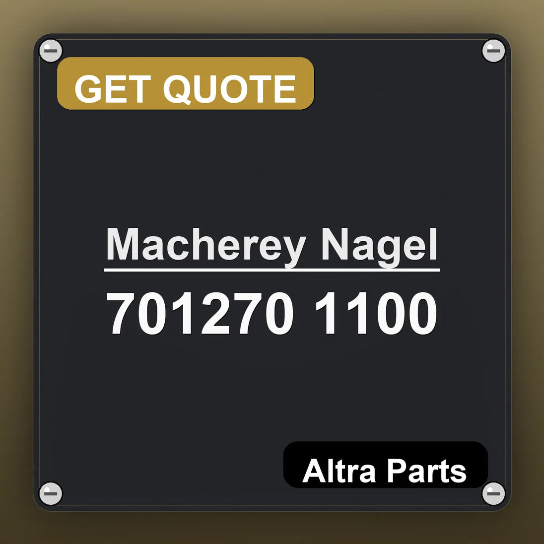 Macherey Nagel 701270 1100 industrial nameplate style image – Altra Parts. GET QUOTE.