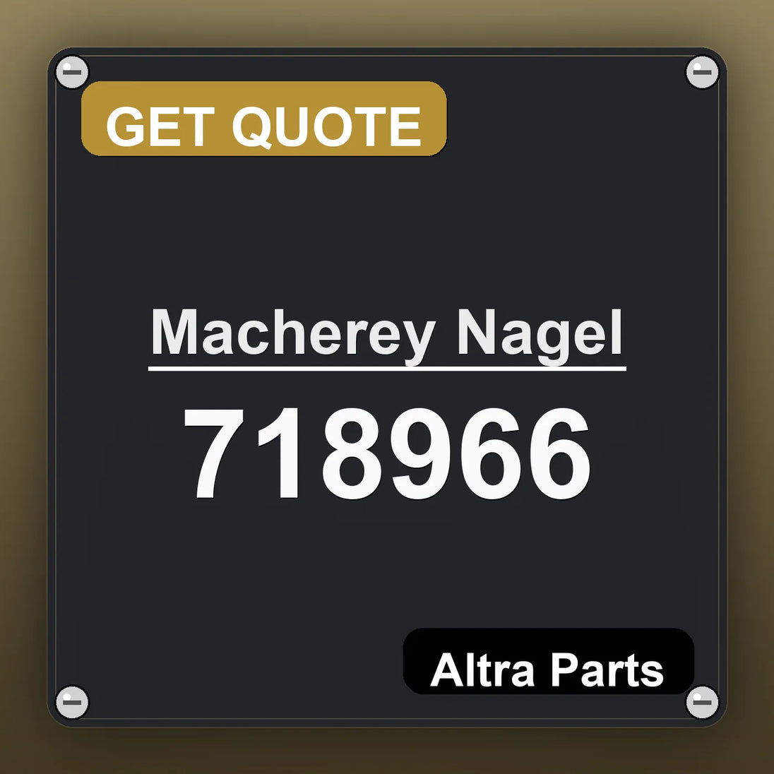 Macherey Nagel 718966 industrial nameplate style image – Altra Parts. GET QUOTE.