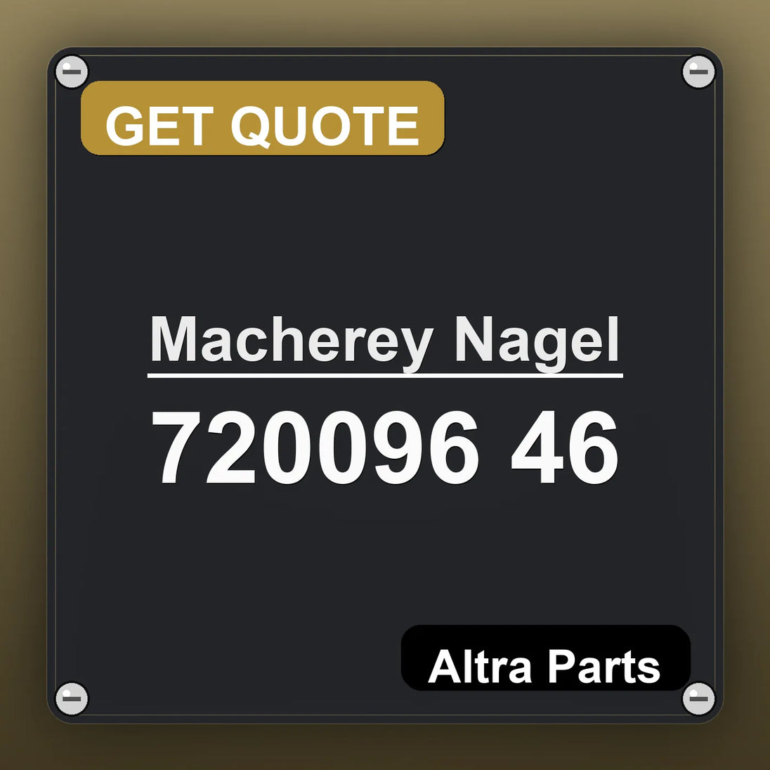 Macherey Nagel 720096 46 industrial nameplate style image – Altra Parts. GET QUOTE.