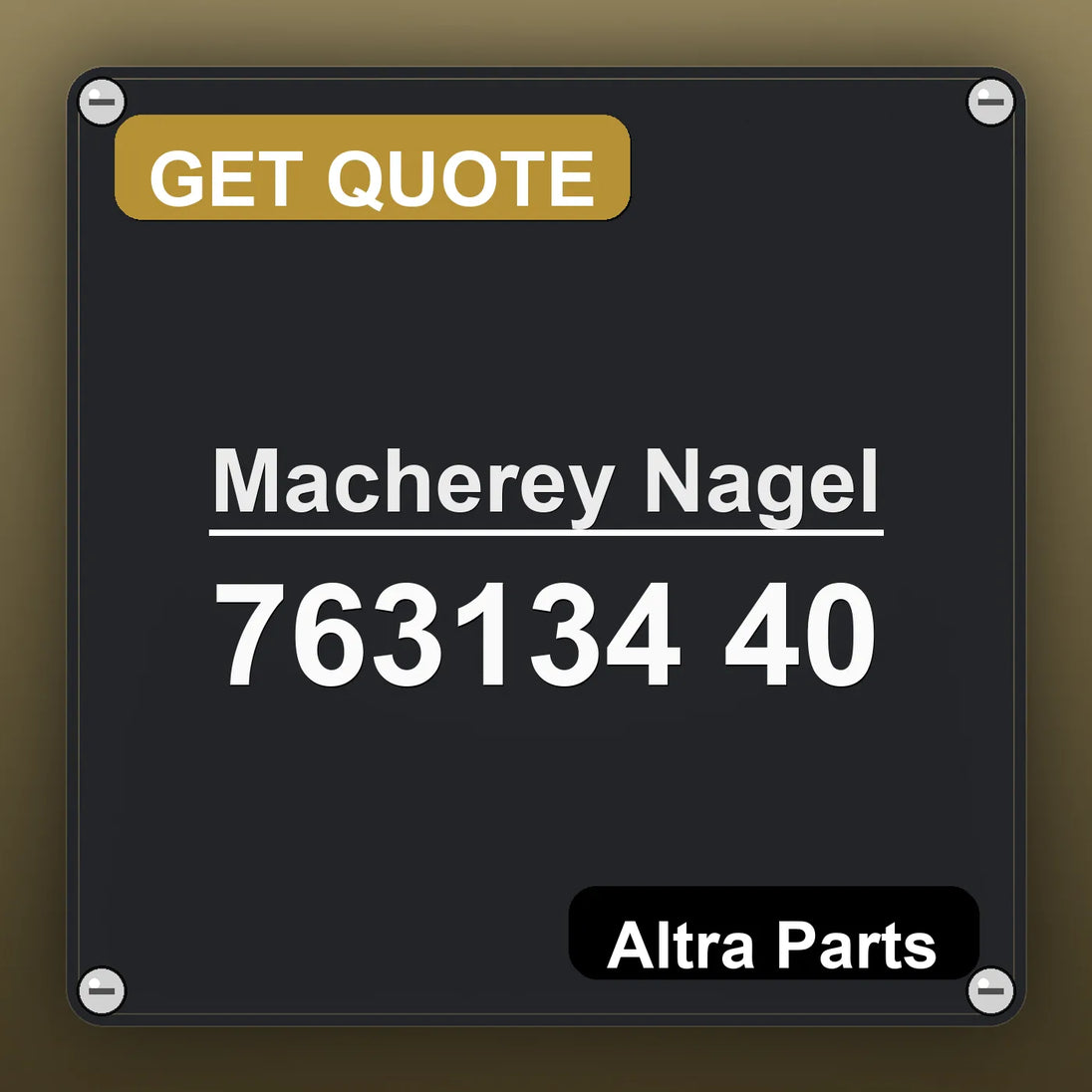 Macherey Nagel 763134 40 industrial nameplate style image – Altra Parts. GET QUOTE.