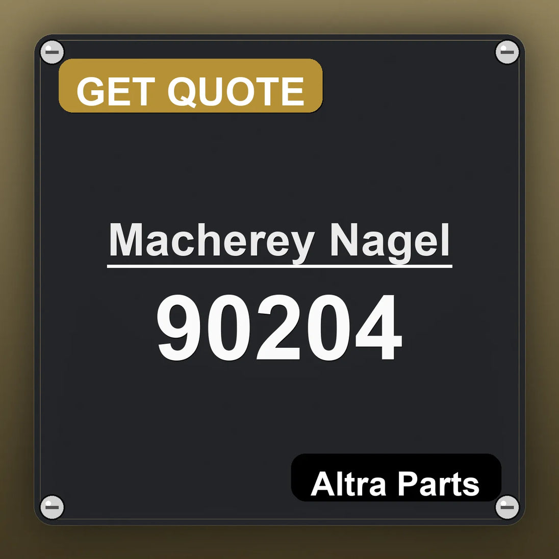 Macherey Nagel 90204 industrial nameplate style image – Altra Parts. GET QUOTE.