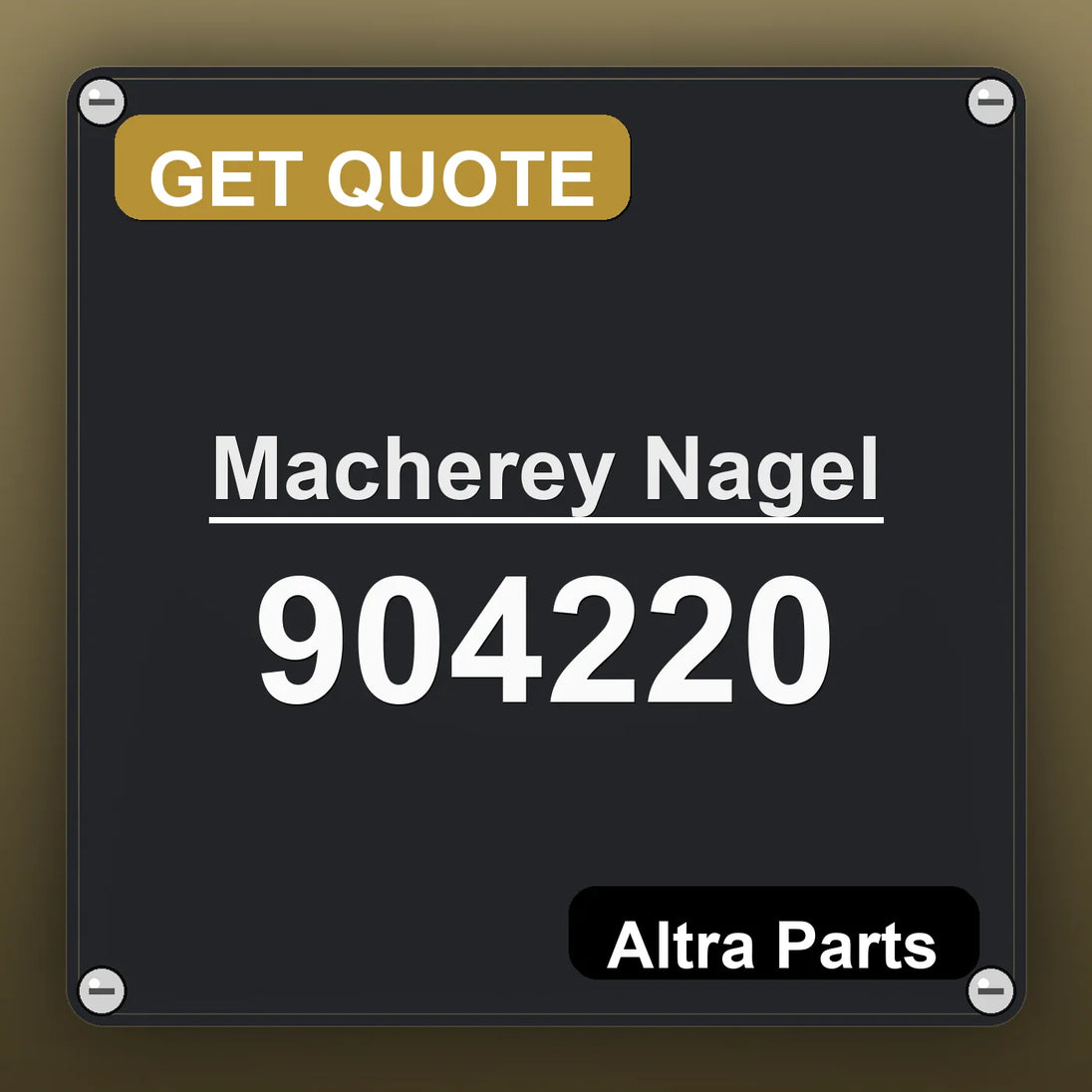 Macherey Nagel 904220 industrial nameplate style image – Altra Parts. GET QUOTE.