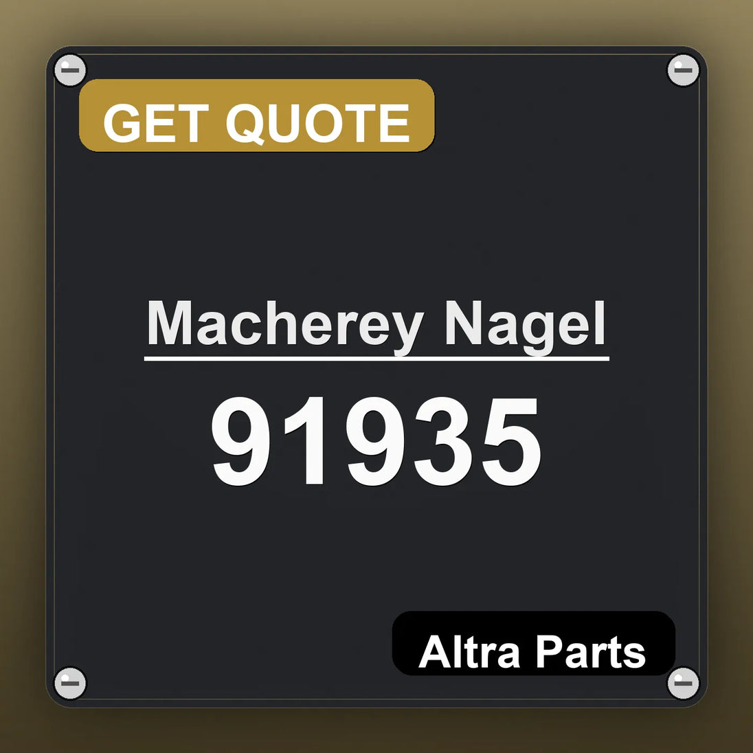 Macherey Nagel 91935 industrial nameplate style image – Altra Parts. GET QUOTE.