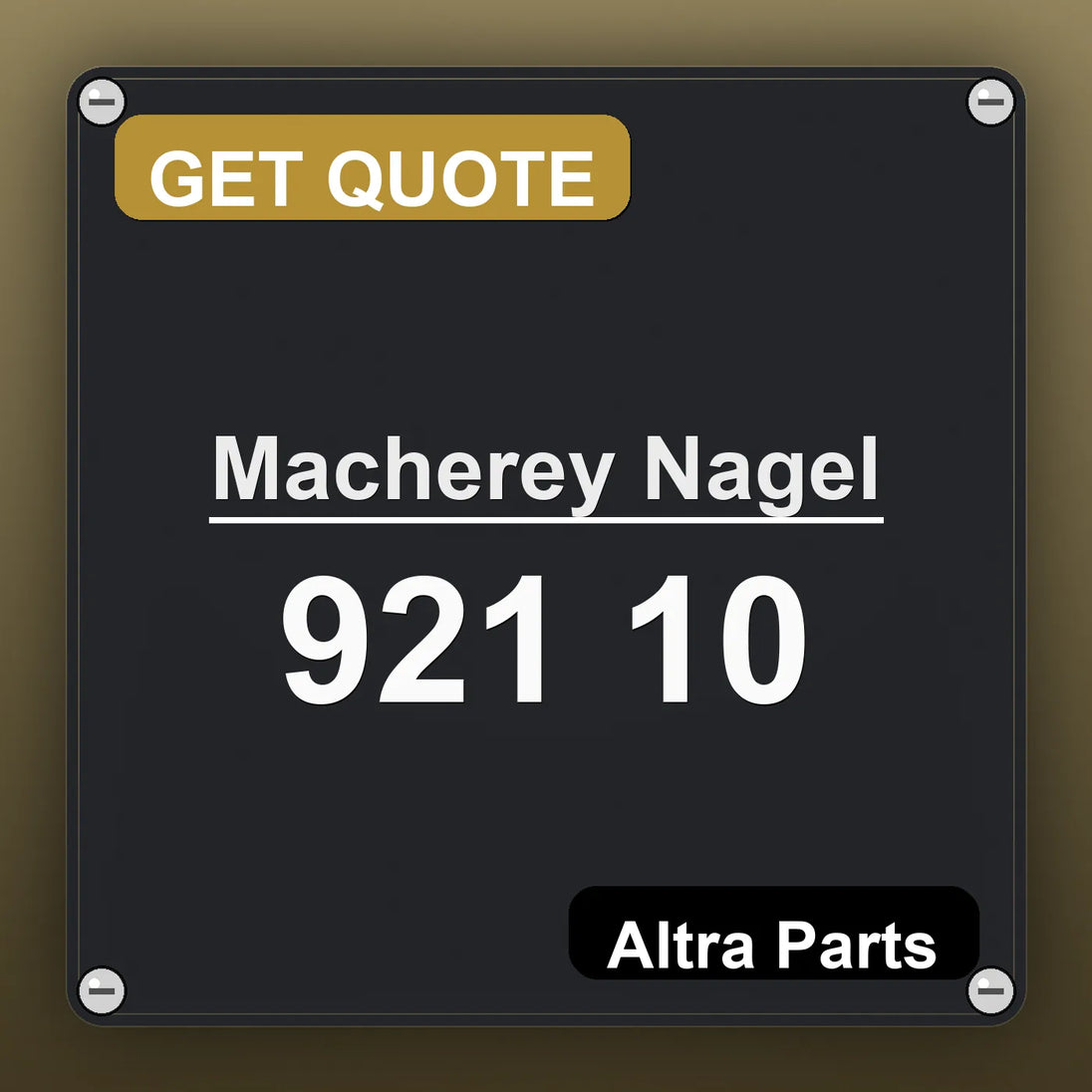 Macherey Nagel 921 10 industrial nameplate style image – Altra Parts. GET QUOTE.