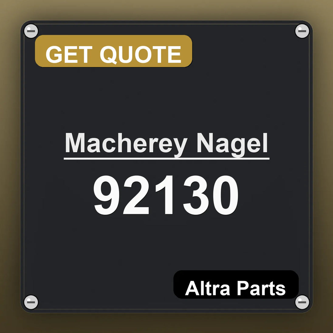 Macherey Nagel 92130 industrial nameplate style image – Altra Parts. GET QUOTE.