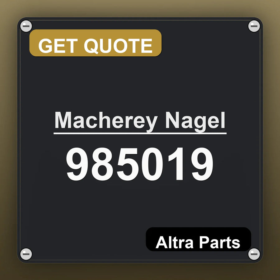 Macherey Nagel 985019 industrial nameplate style image – Altra Parts. GET QUOTE.