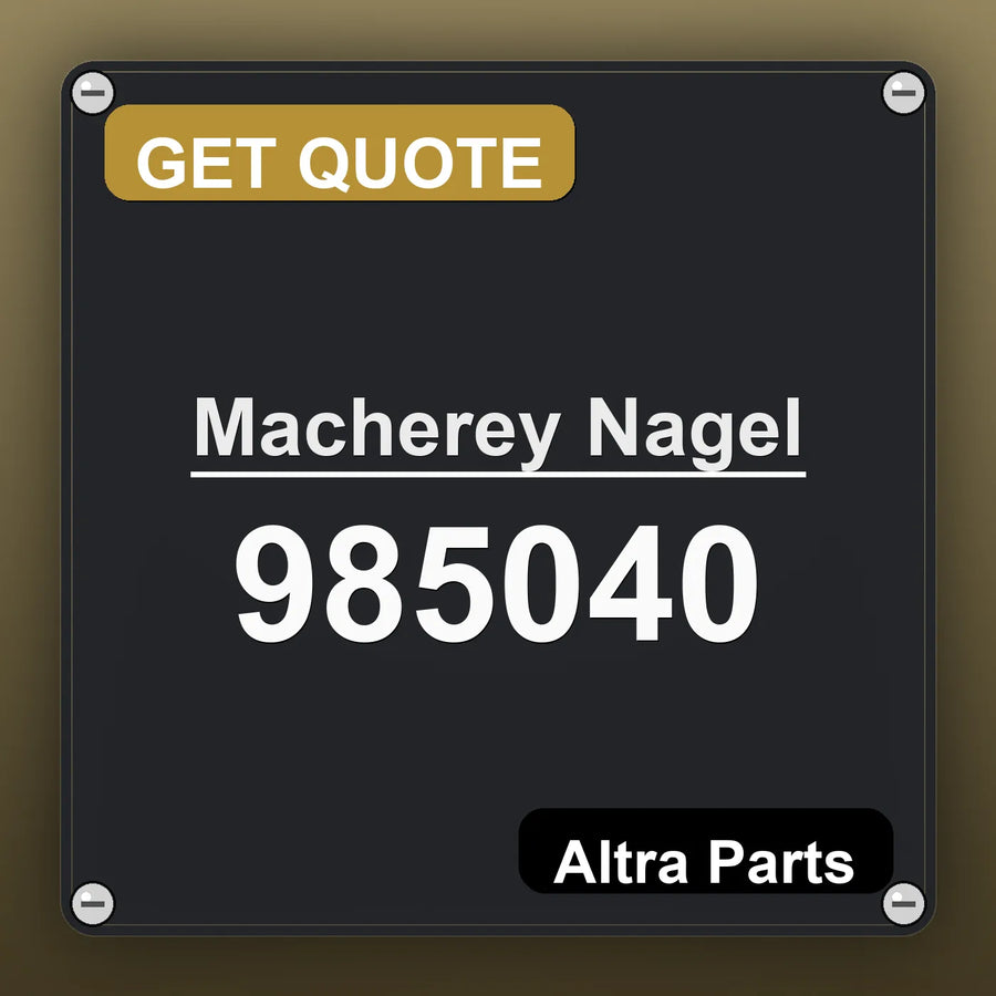 Macherey Nagel 985040 industrial nameplate style image – Altra Parts. GET QUOTE.