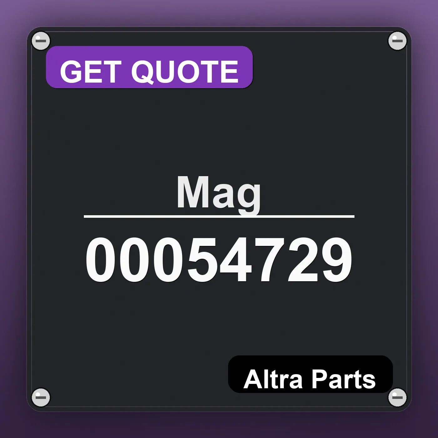Mag 00054729 industrial nameplate style image – Altra Parts. GET QUOTE.