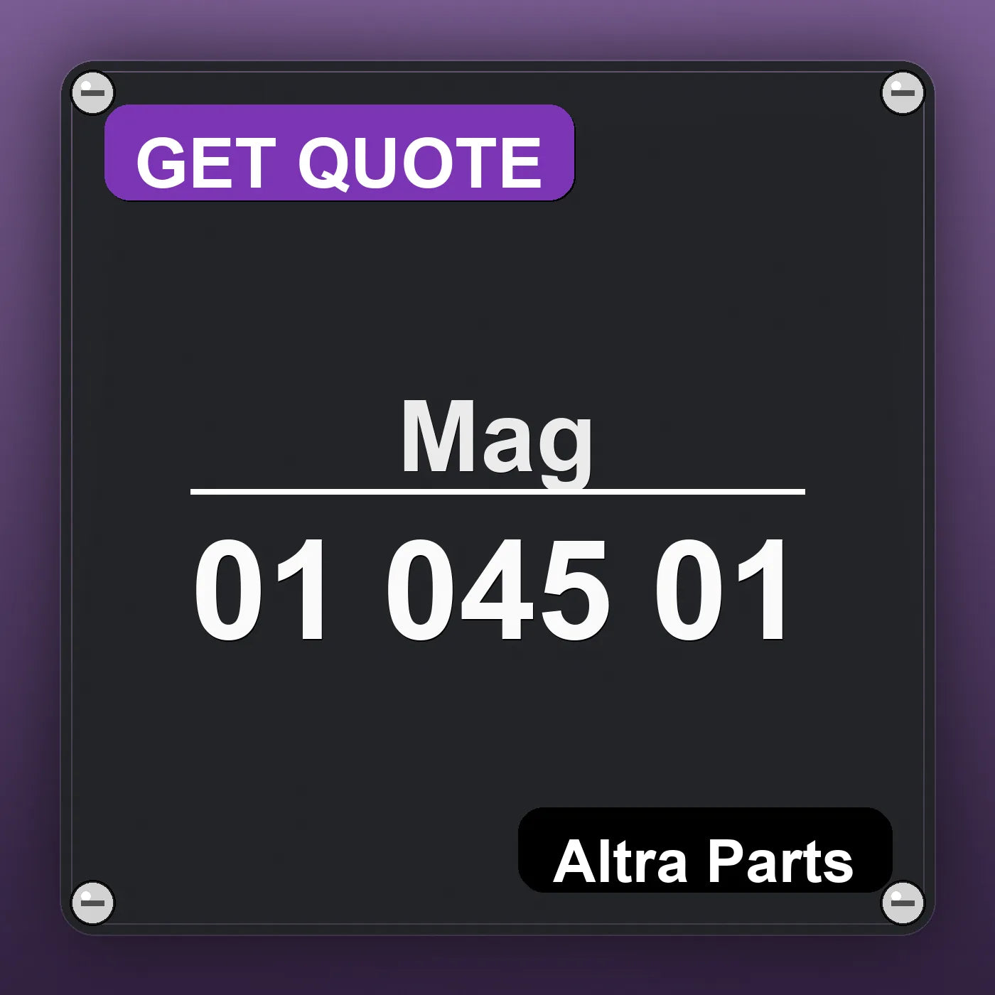 Mag 01 045 01 industrial nameplate style image – Altra Parts. GET QUOTE.