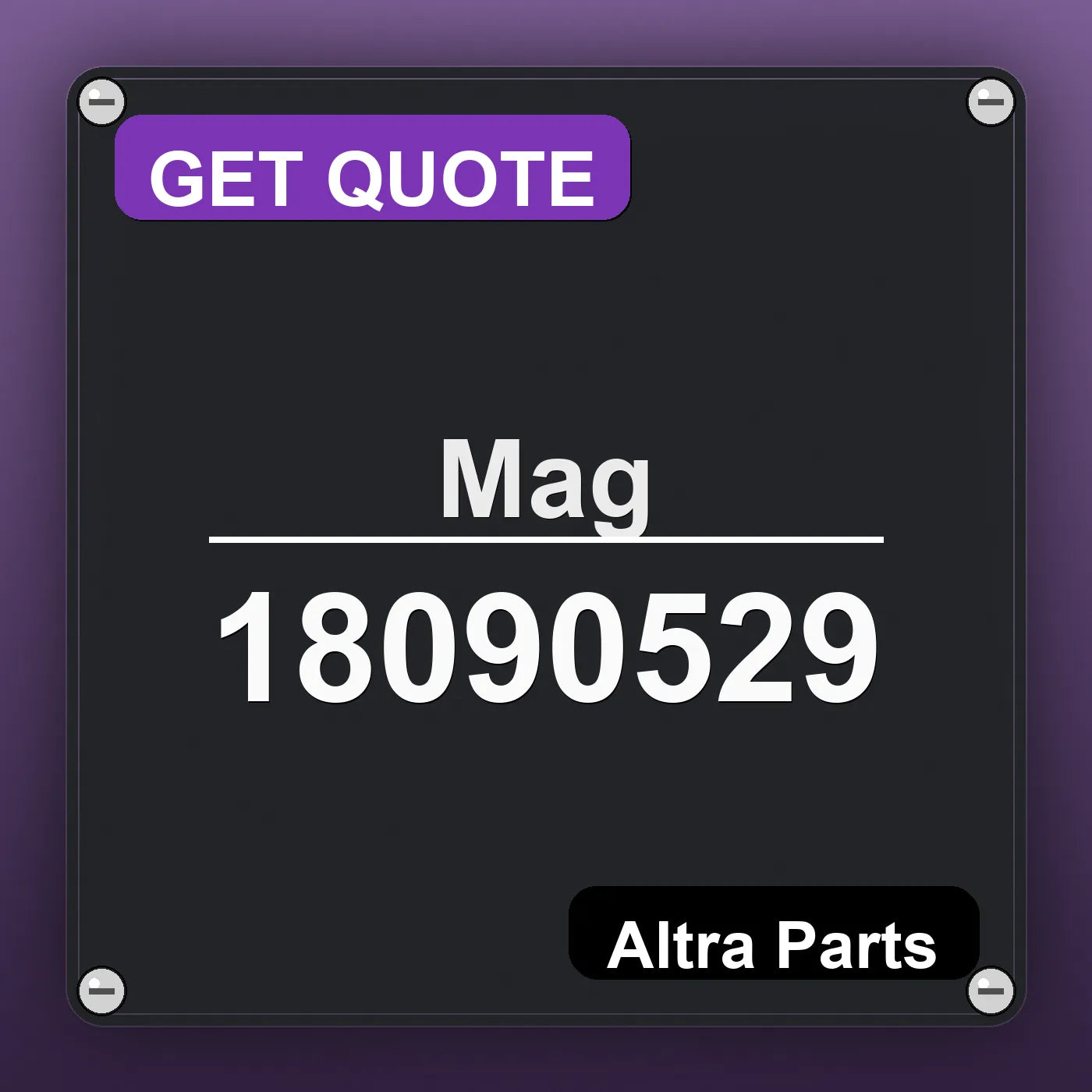 Mag 18090529 industrial nameplate style image – Altra Parts. GET QUOTE.