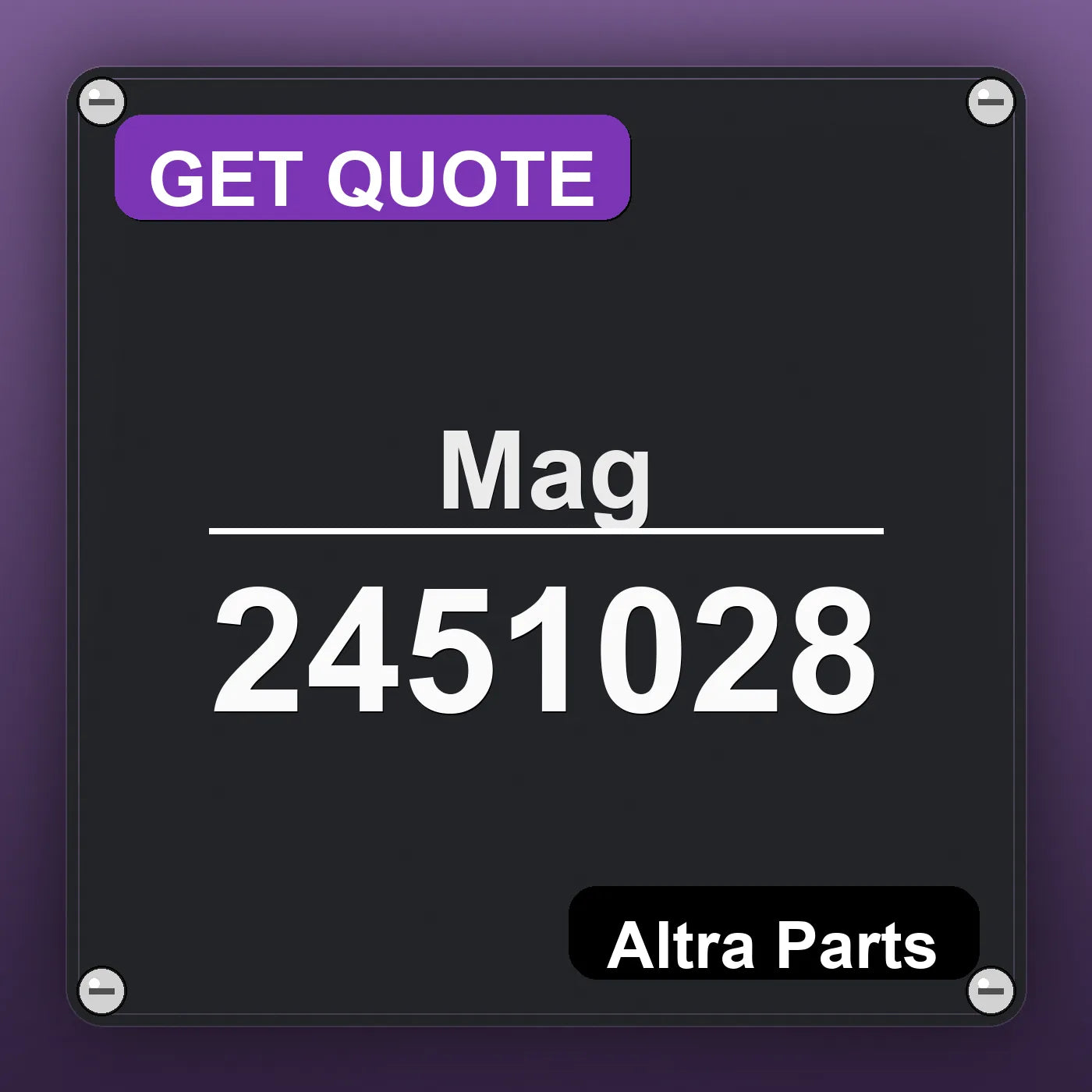 Mag 2451028 industrial nameplate style image – Altra Parts. GET QUOTE.