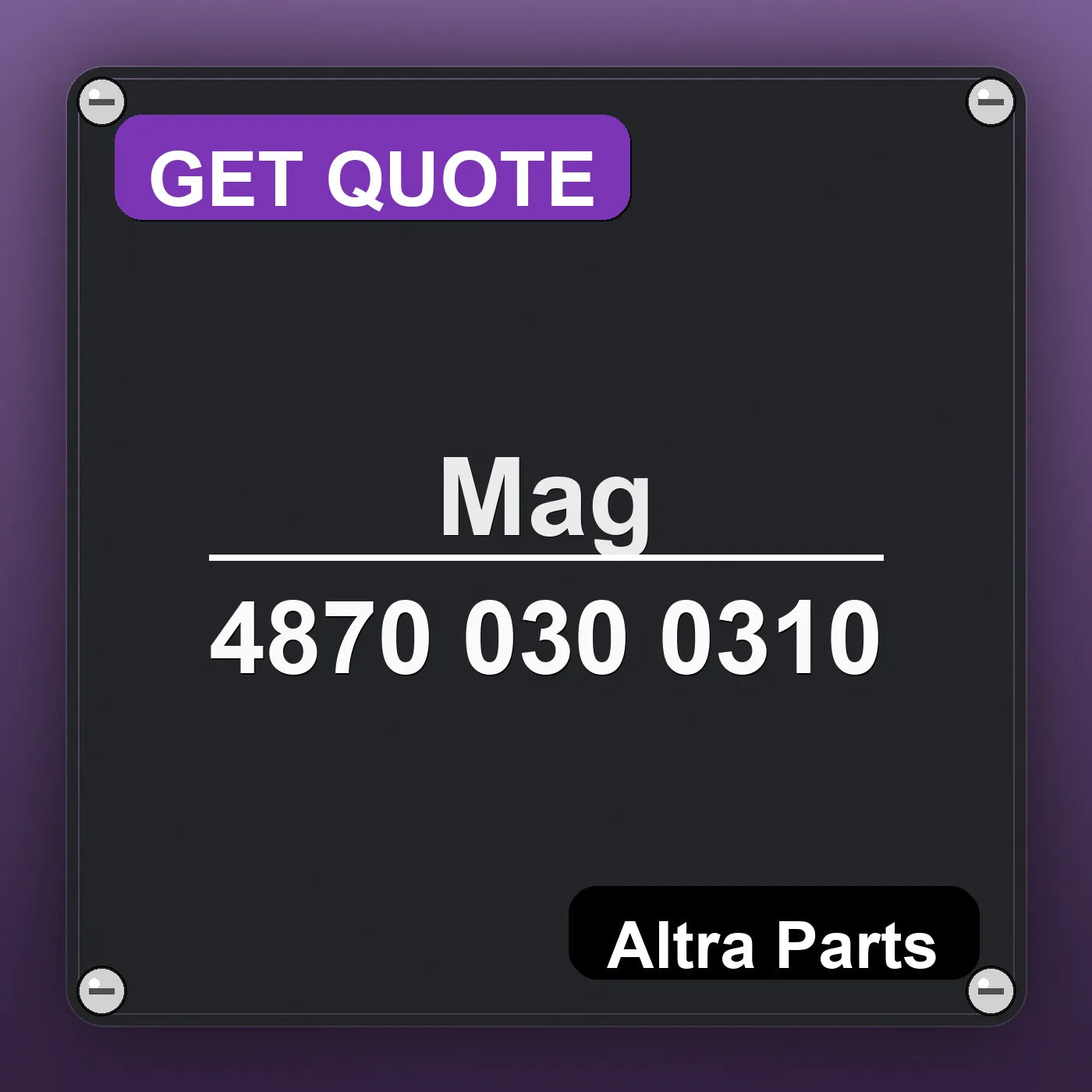 Mag 4870 030 0310 industrial nameplate style image – Altra Parts. GET QUOTE.