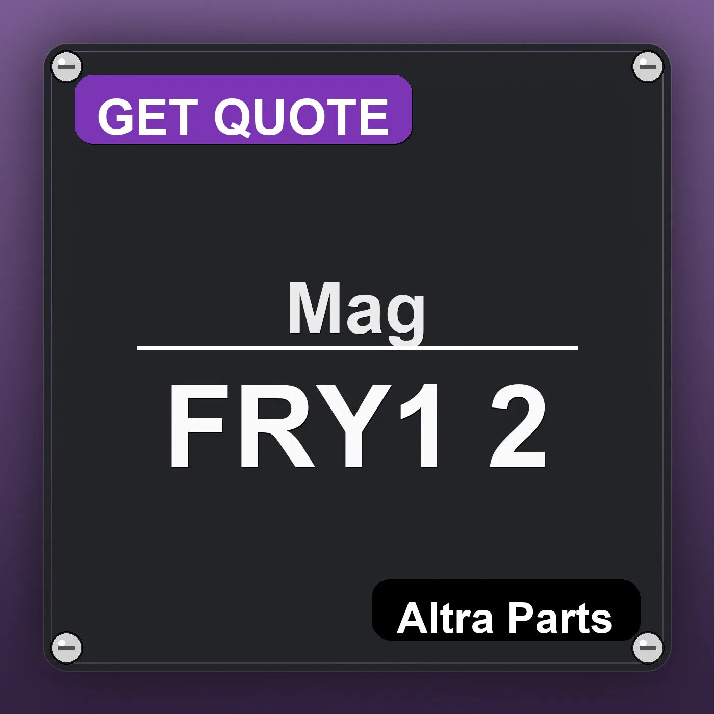 Mag FRY1 2 industrial nameplate style image – Altra Parts. GET QUOTE.
