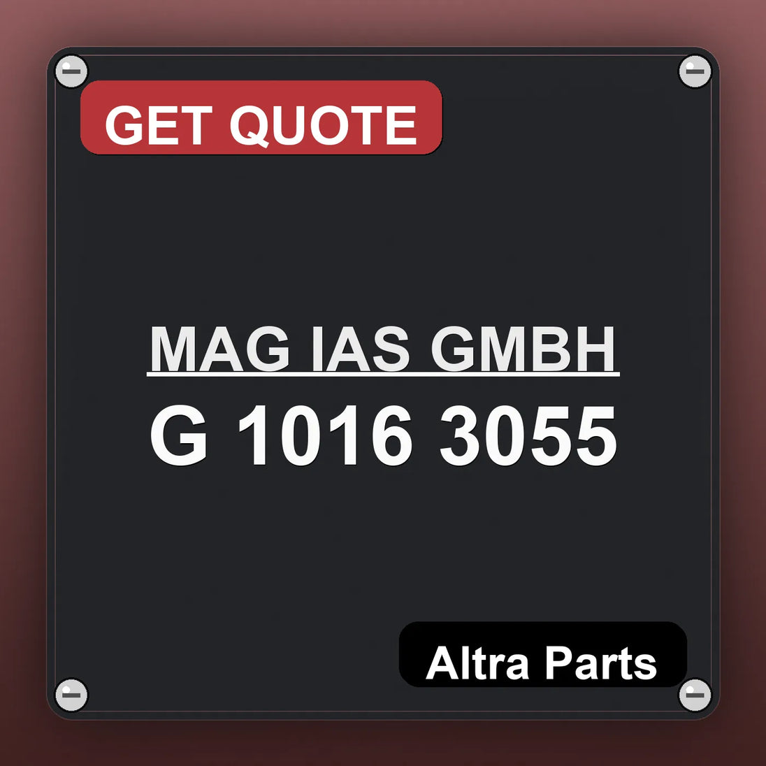 MAG IAS GMBH G 1016 3055 industrial nameplate style image – Altra Parts. GET QUOTE.