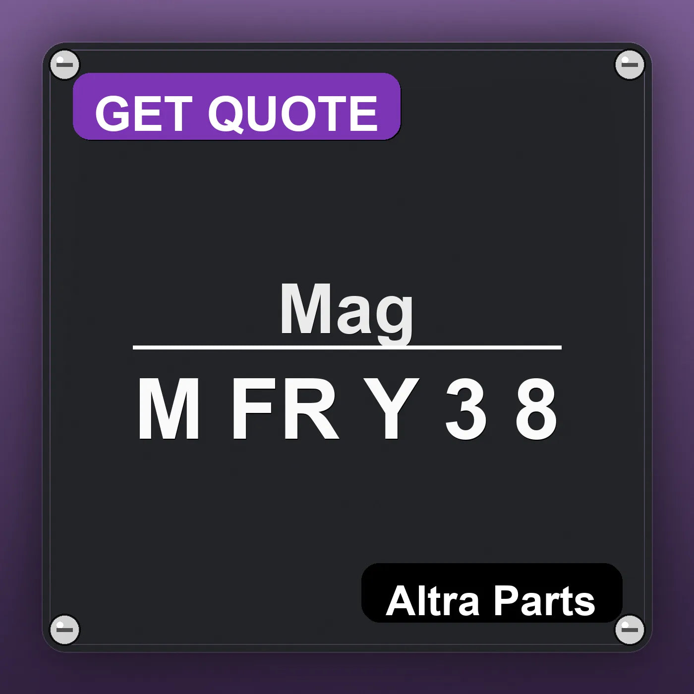 Mag M FR Y 3 8 industrial nameplate style image – Altra Parts. GET QUOTE.
