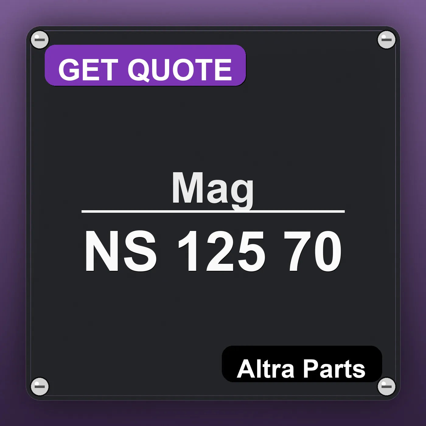 Mag NS 125 70 industrial nameplate style image – Altra Parts. GET QUOTE.