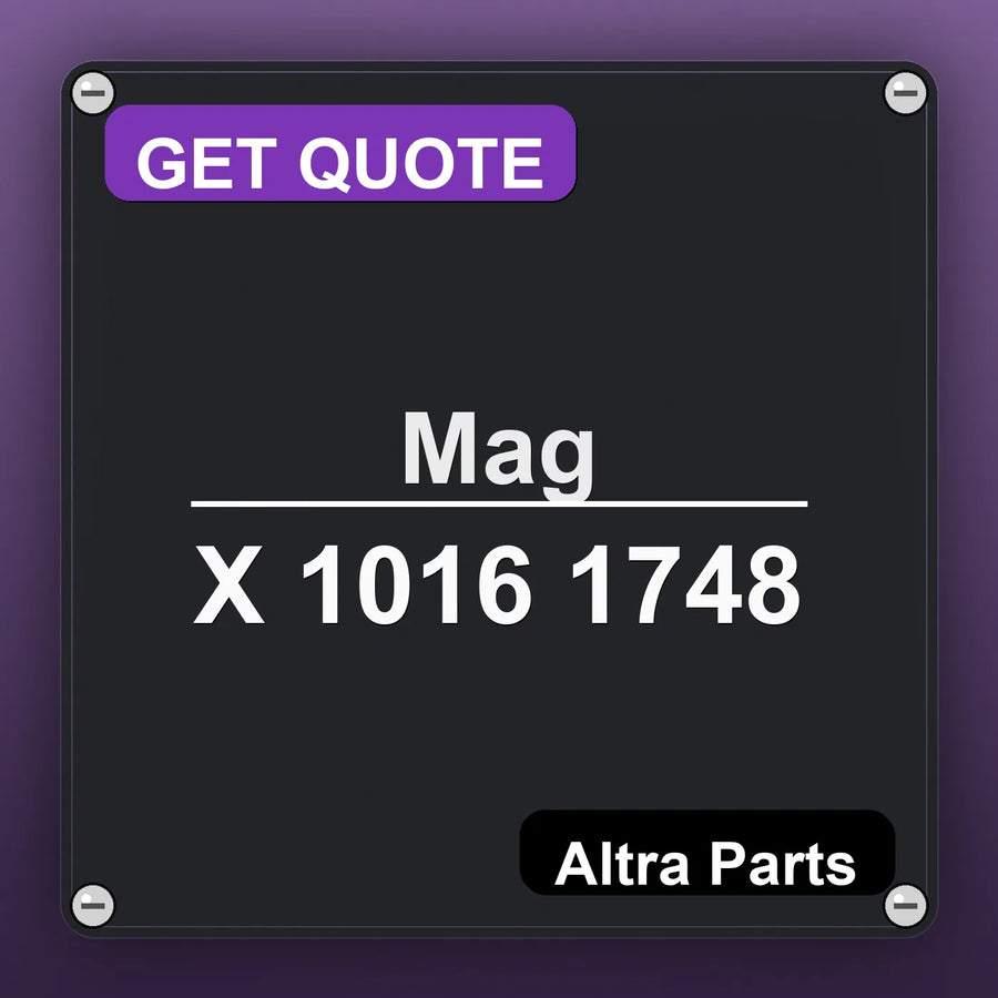 Mag X 1016 1748 industrial nameplate style image – Altra Parts. GET QUOTE.