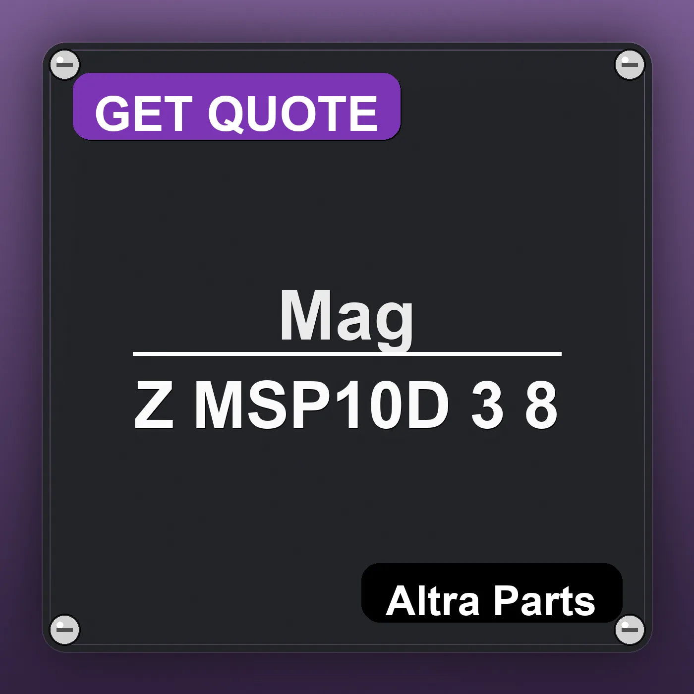 Mag Z MSP10D 3 8 industrial nameplate style image – Altra Parts. GET QUOTE.