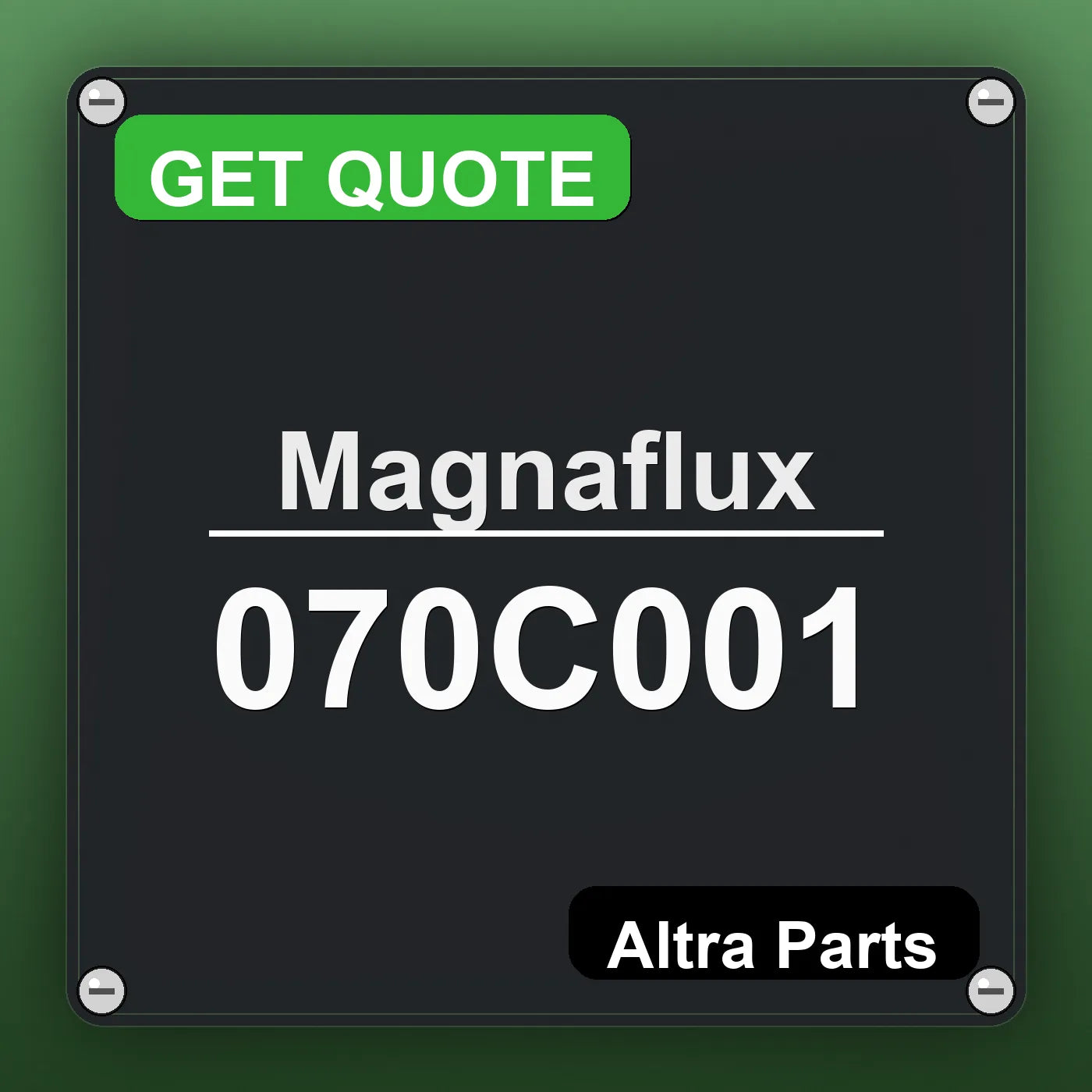 Magnaflux 070C001 industrial nameplate style image – Altra Parts. GET QUOTE.