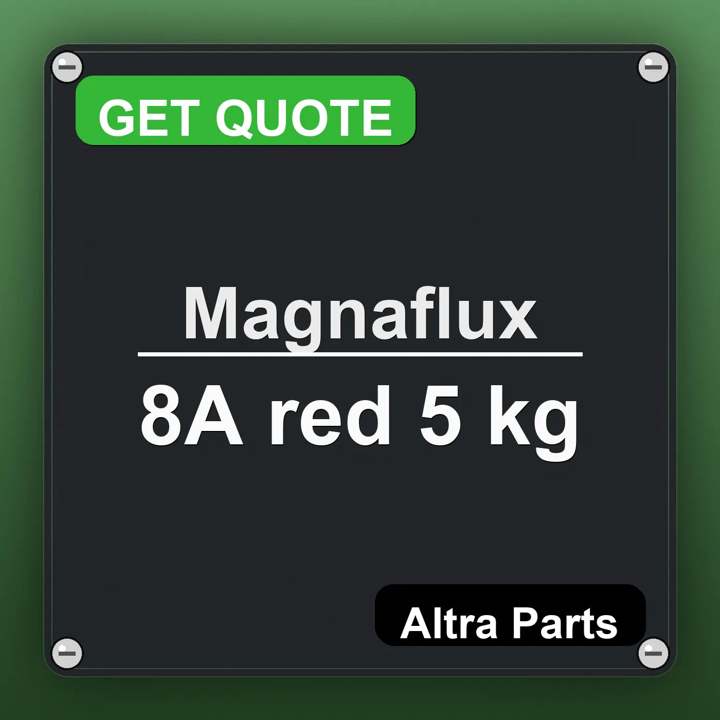 Magnaflux 8A red 5 kg industrial nameplate style image – Altra Parts. GET QUOTE.
