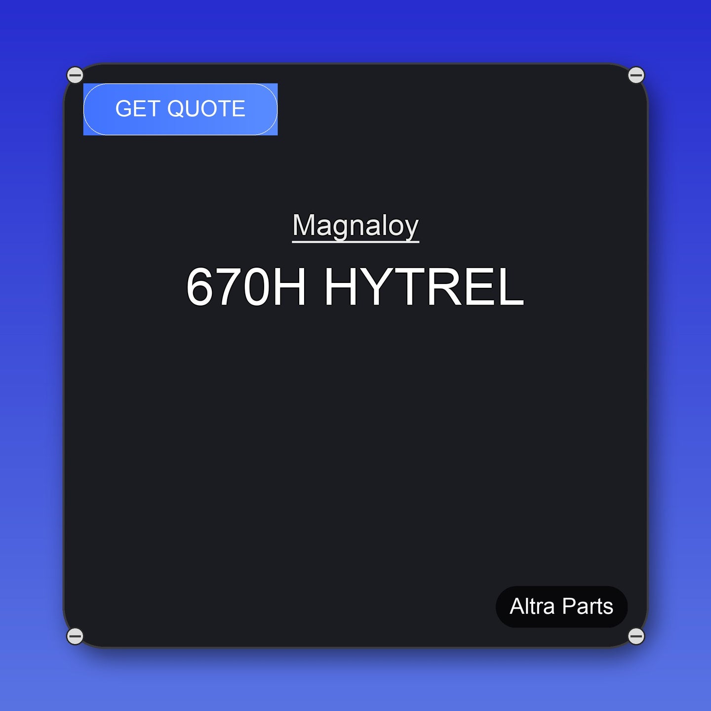Magnaloy 670H HYTREL industrial spare part – fast international delivery & worldwide shipping