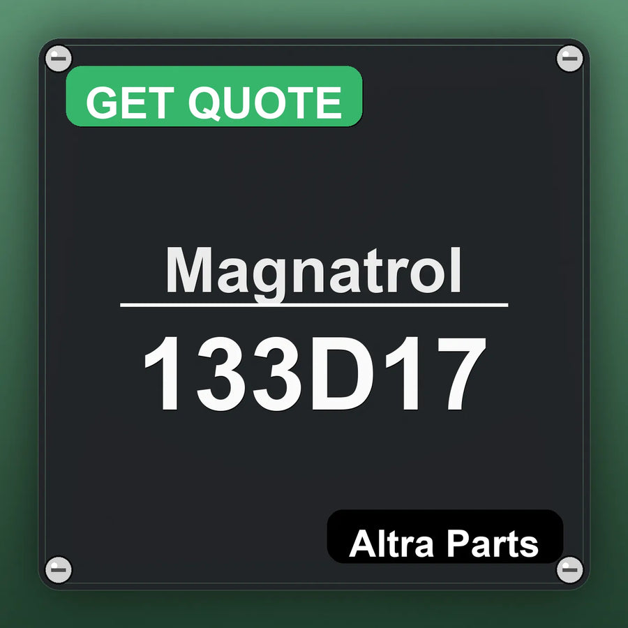 Magnatrol 133D17 industrial nameplate style image – Altra Parts. GET QUOTE.